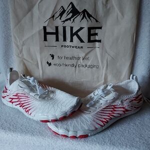 HIKE Womens Athletic Shoes - White and Red 39 8-8.5